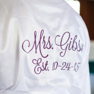 Personalized Mrs. Satin Bridal Robe with Monogram