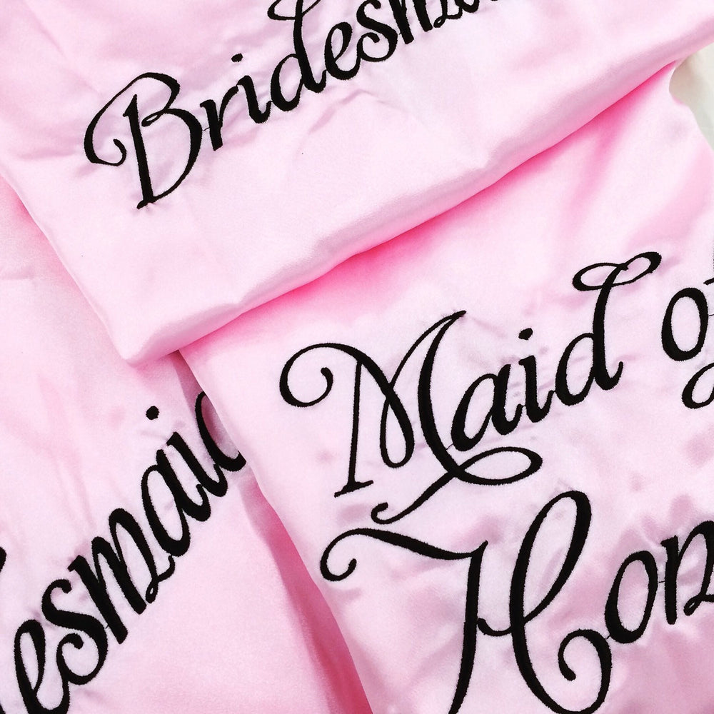 Personalized Satin Robe with Title on Back