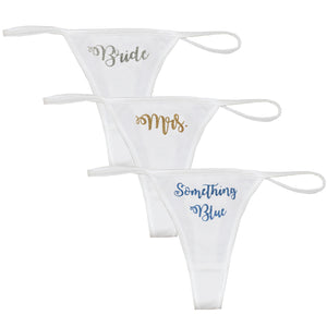 Bride to Be Wedding Day Low-Rise Thong Pack - Set of 3