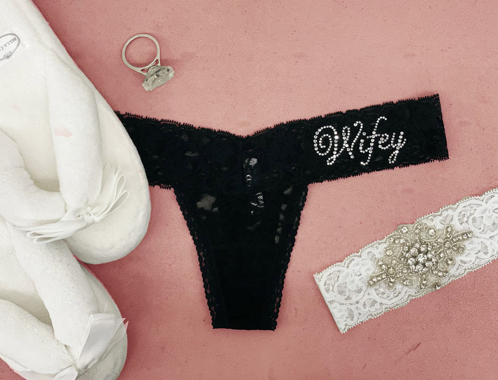Wifey Darling Lace Bridal Thong - Honeymoon Collection