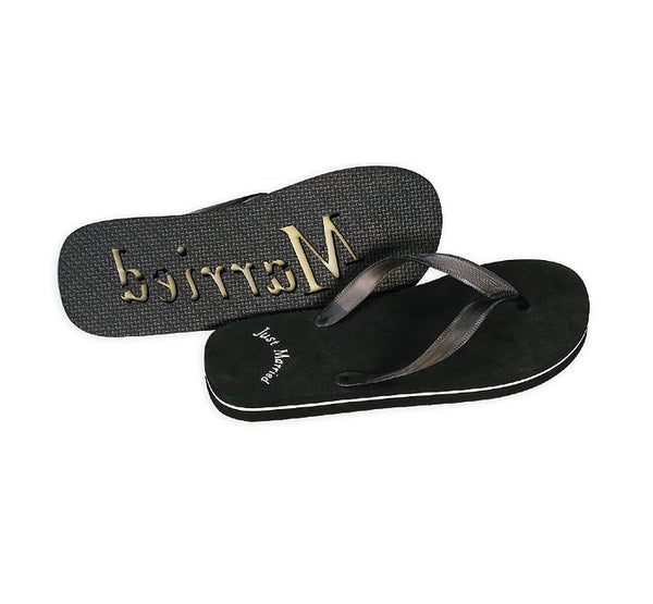 Just married slippers best sale