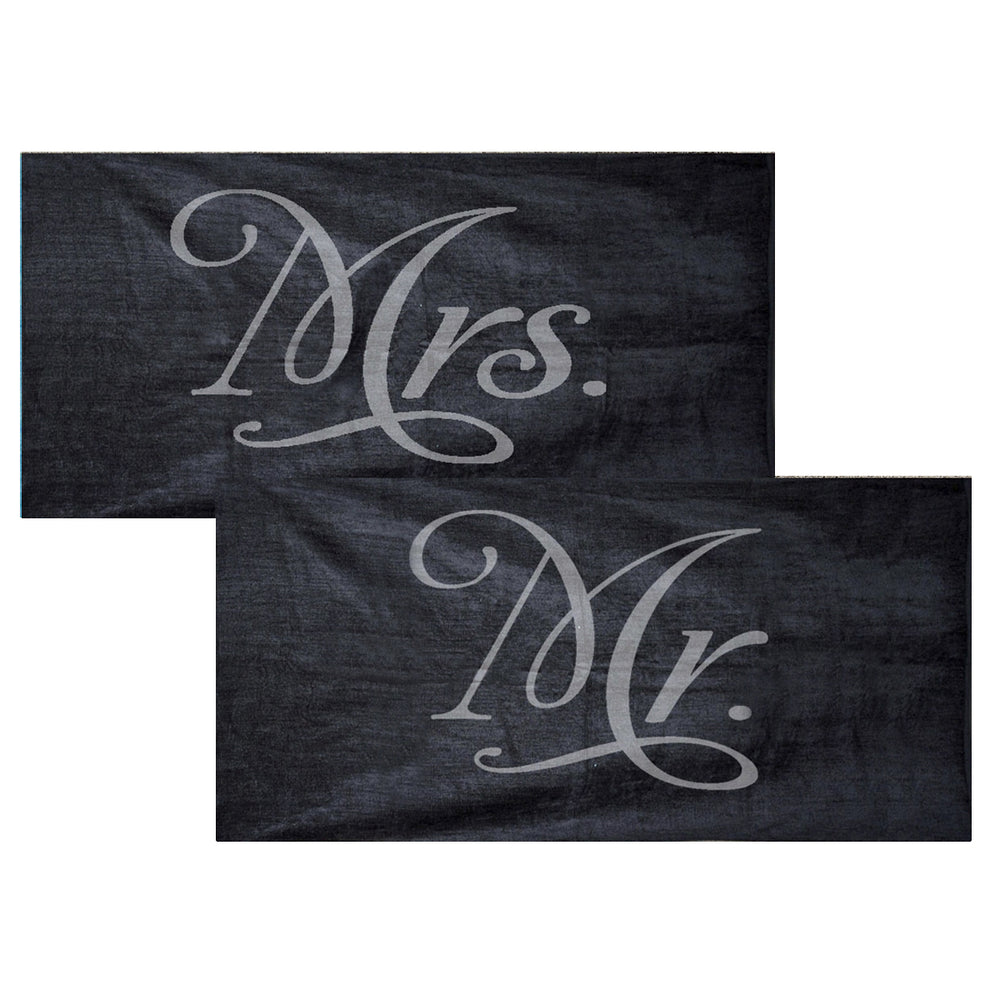 Mr. and Mrs. Towel Set - Black