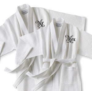 Mr. and Mrs. Waffle Weave Spa Robe Set