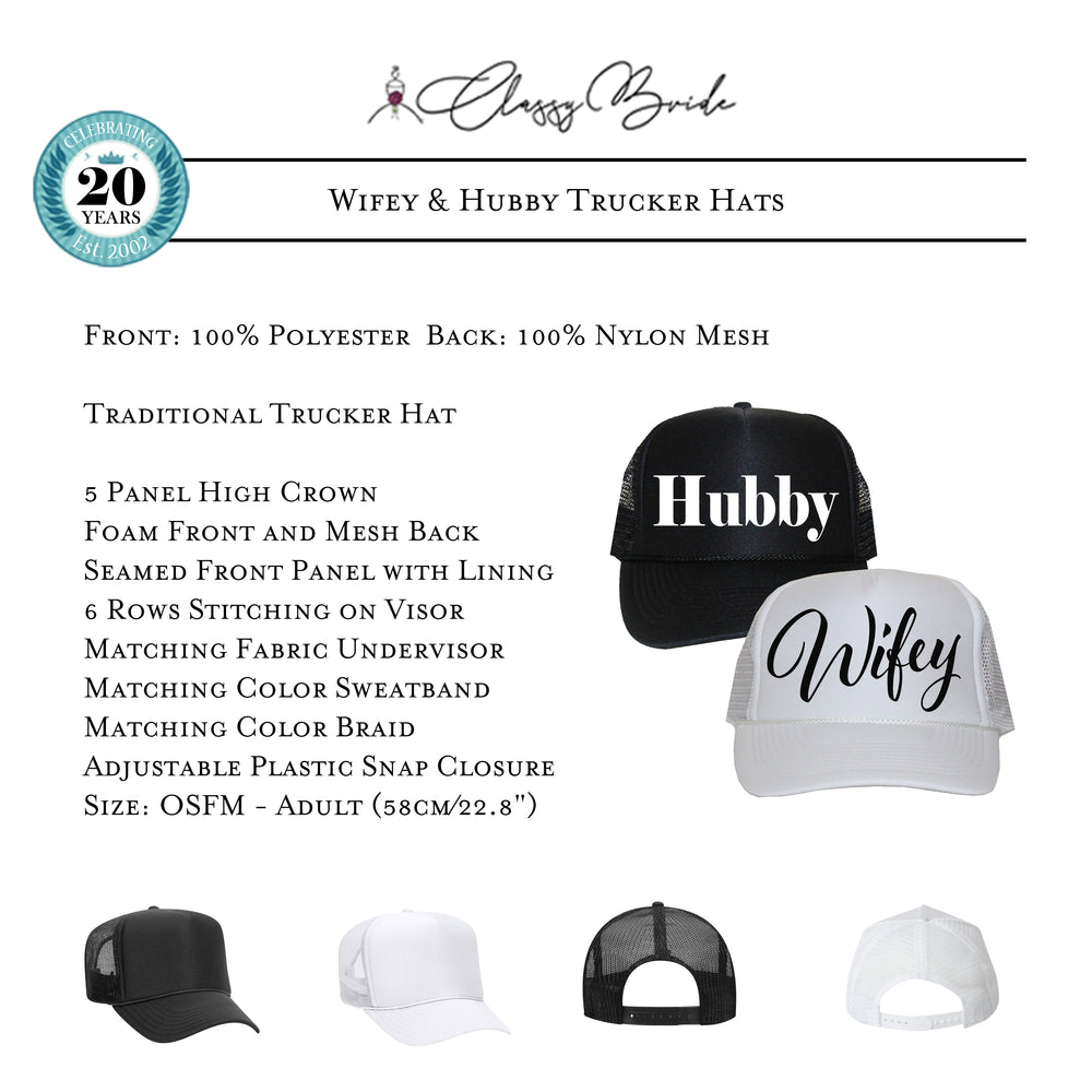 Hubby Wifey Trucker Hat Set