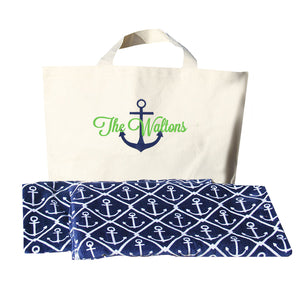 Personalized Anchor Beach Bag and Towel Set