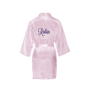 Personalized Satin Girls Robe with Name on Back