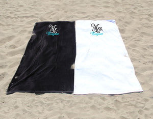 Personalized Mr. and Mrs. Beach Towel Set