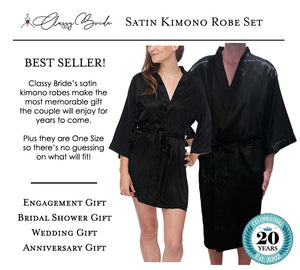 King and Queen Satin Robe Set