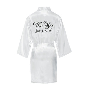 The Mrs. Satin Robe with Wedding Date