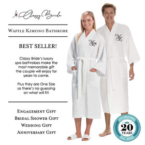 Mr. and Mrs. Waffle Weave Spa Robe Set