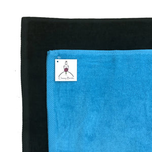Mr. and Mrs. Towel Set - Black and Turquoise