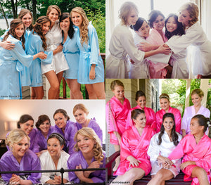 Satin Wedding Day Robes, Bridal Party Robes, Bridesmaid Robes – Classy Bride