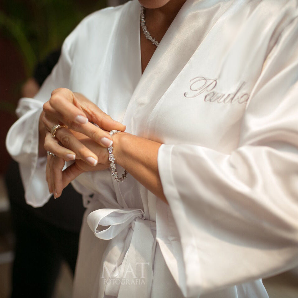 Congratulations Scroll Robe Personalized Mrs. Satin Bridal Robe, Monogrammed Bride Robe – Classy Bride