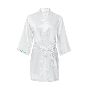 Satin Bridal Robe with Wedding Date on Cuff
