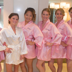Personalized Satin Robe with Name on Front