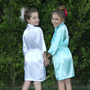 Monogrammed Satin Girls Robe
