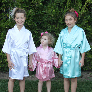 Personalized Satin Girls Robe with Name on Back
