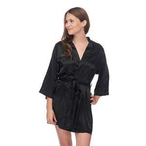 Rhinestone Mother of the Bride Satin Robe