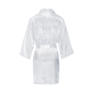 Custom Rhinestone Mrs. Bridal Robe with Wedding Date