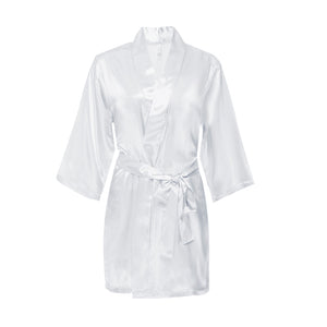 Mrs. Satin Robe with Rhinestone Accent