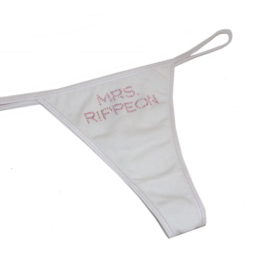 Swarovski Bride Thong, Custom Mrs. Thong, Personalized Bridal