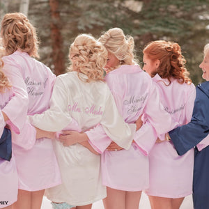 Personalized Bridesmaid Robe with Name on Front and title on Back