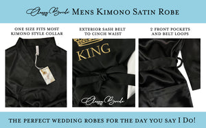 King and Queen Satin Robe Set