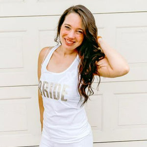 Bride Glitter Racerback Tank Top