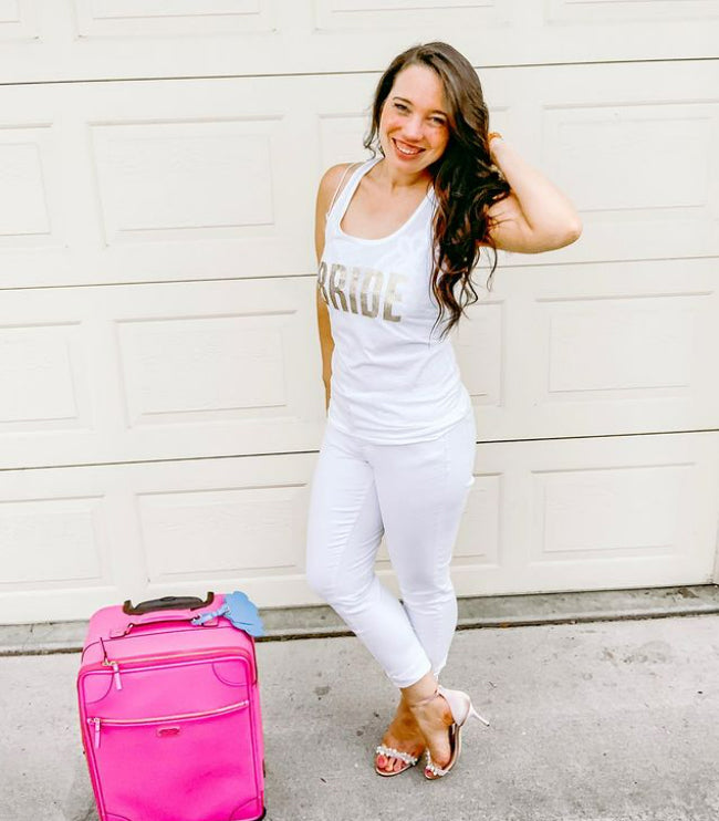 Bride Glitter Racerback Tank Top