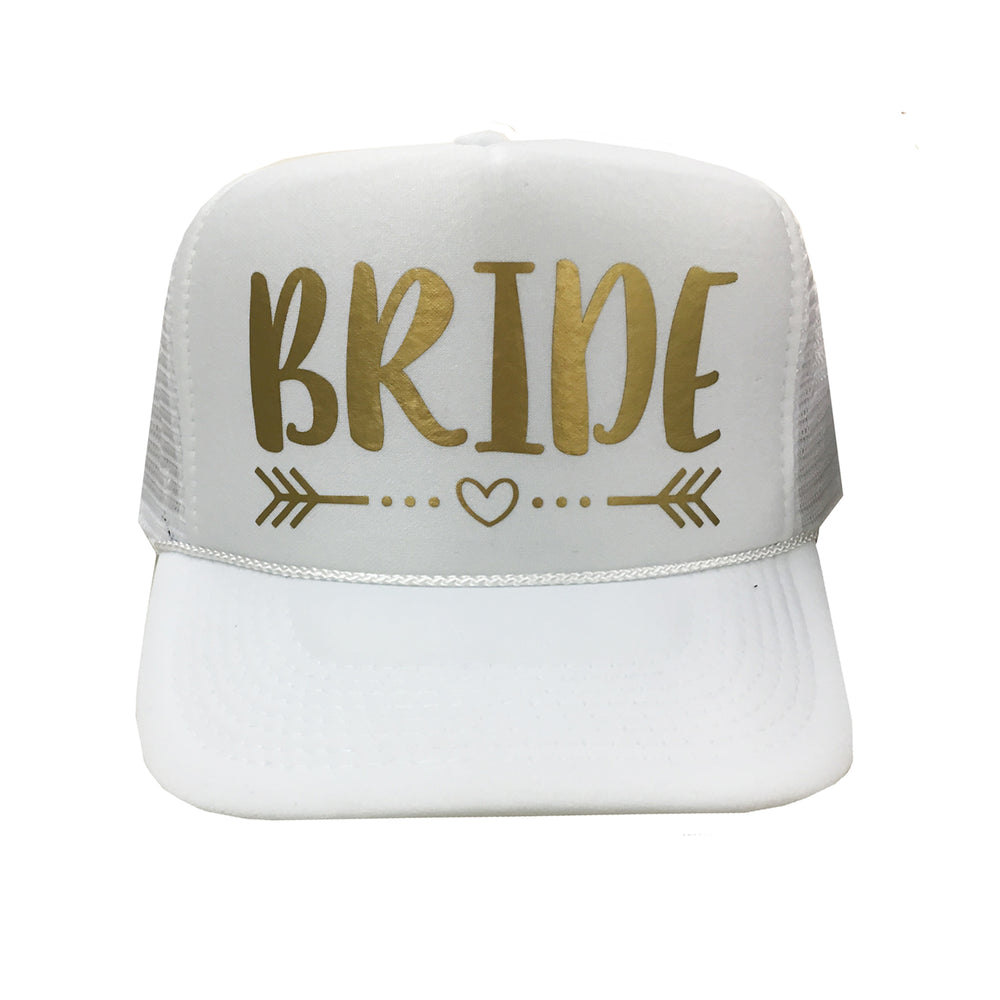 Bride Hat, Trucker Hat, Arrow and Heart, Bride Baseball Hat, Wedding Hat, Bachelorette Party Hats