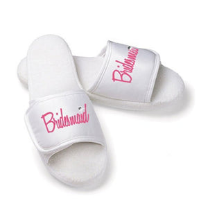 Bridesmaid Slippers with Rhinestone Accent