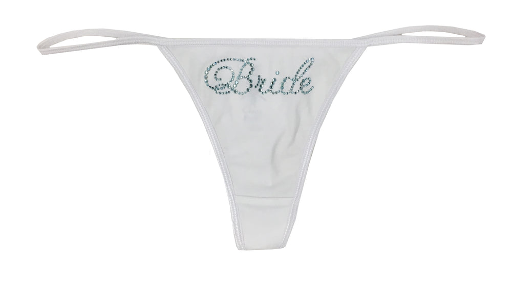 RhinestoneSash Bride Wedding Panties - Silver Chic The Mrs. Est