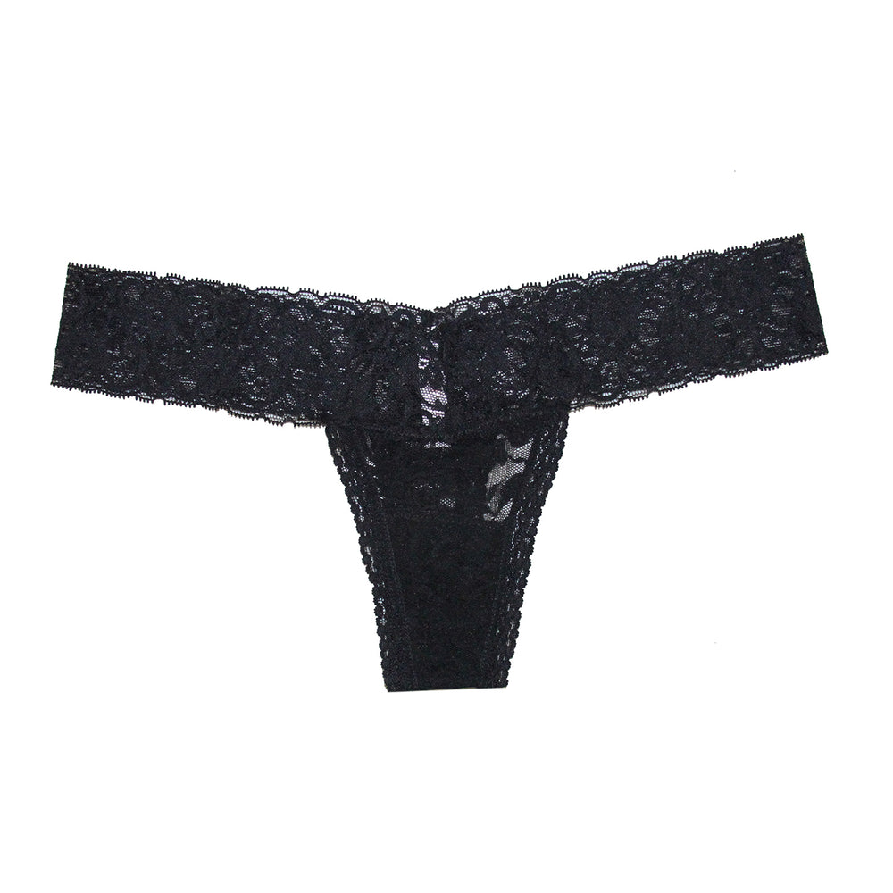 Darling Lace Bridal Thong - Honeymoon Collection - Solid Black