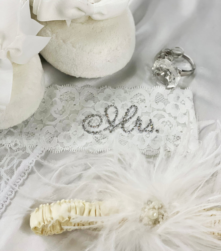 RhinestoneSash Bride Wedding Panties - Silver Chic The Mrs. Est