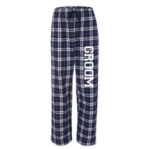 Groom Flannels - Navy and White