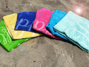 Mr. and Mrs. Towel Set - Black and Turquoise