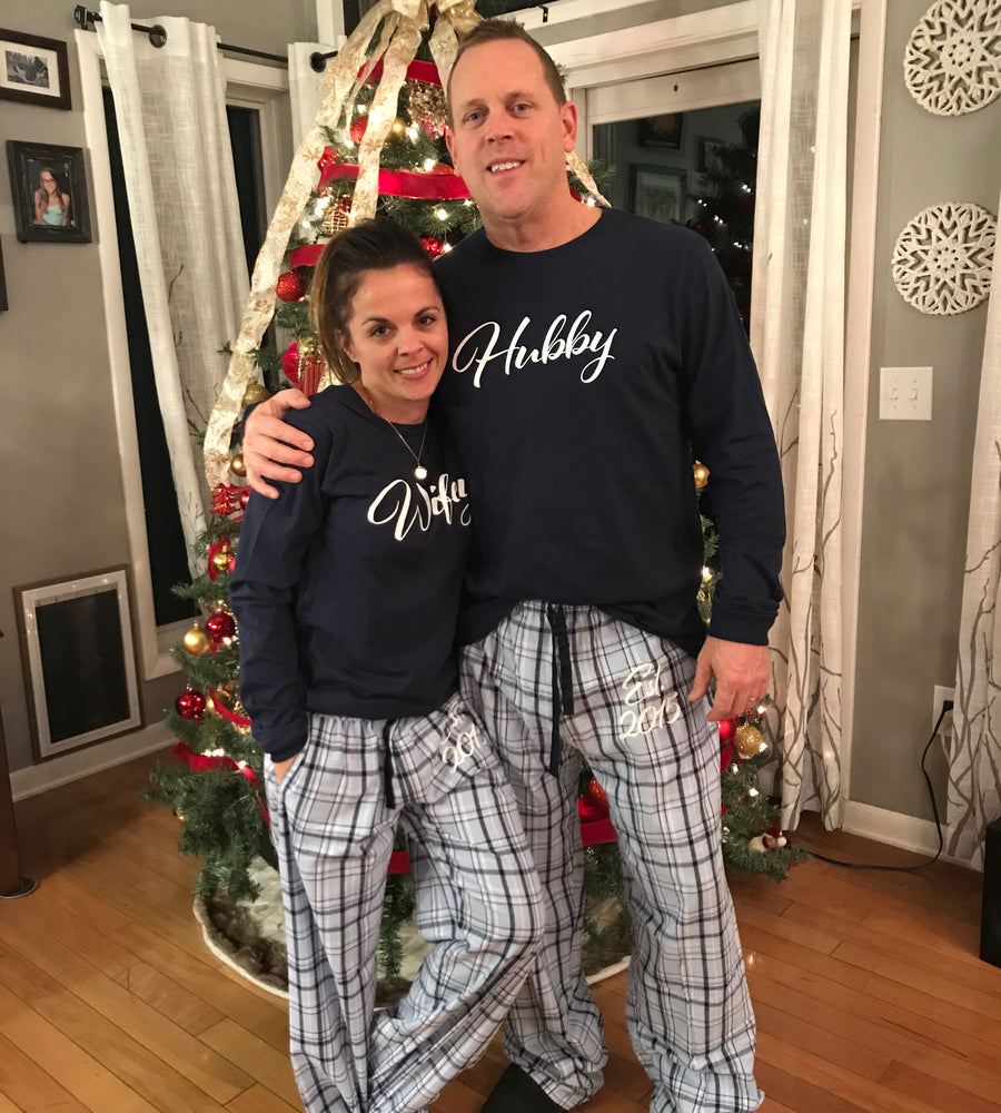 Wifey and Hubby Pajamas, Gifts for the Couple, Bride and Groom Pajamas –  Classy Bride