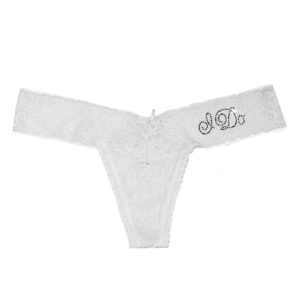 Darling Lace I Do Thong, Bridal Thong, Wedding Day Underwear, Bridal Underwear