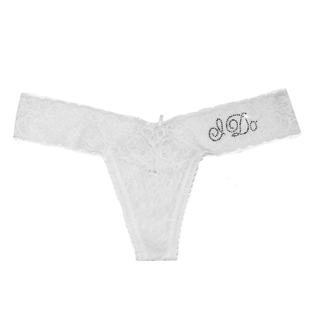 Darling Lace I Do Thong, Bridal Thong, Wedding Day Underwear, Bridal Underwear