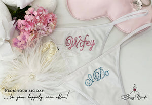 
            
                Load image into Gallery viewer, Rhinestone Wifey Bridal Thong
            
        