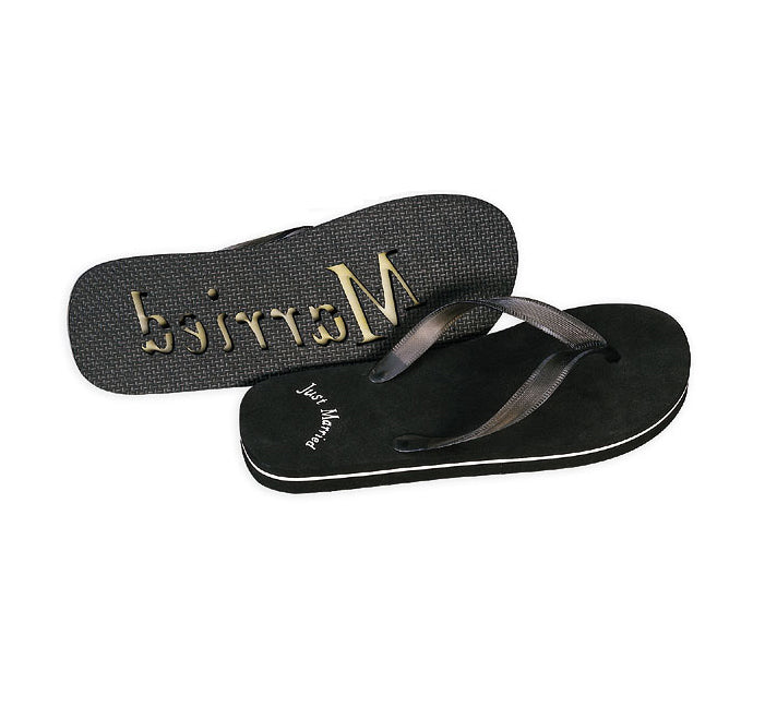 
            
                Load image into Gallery viewer, Just Married Flip Flops - For Him
            
        