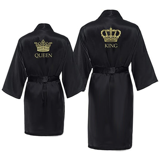 Queen Robe Back View King and Queen Satin Robe Set – Classy Bride