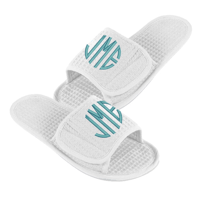 Monogrammed Waffle Weave Spa Slippers