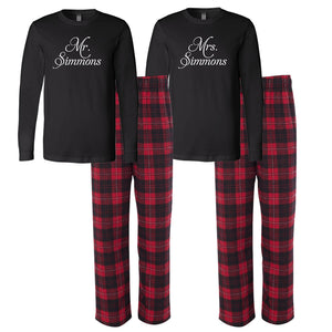 Couples Gifts, Personalized Wedding Pajamas, Mr. and Mrs. Pajamas, Couples Pajamas, Gifts for the Couple