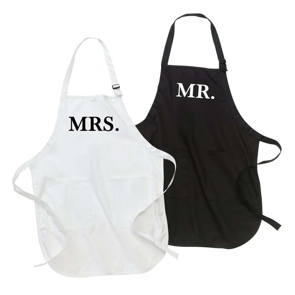 
            
                Load image into Gallery viewer, Mr. and Mrs. Apron Set
            
        