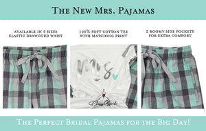 The New Mrs. Metallic Silver and Mint Pajama Set