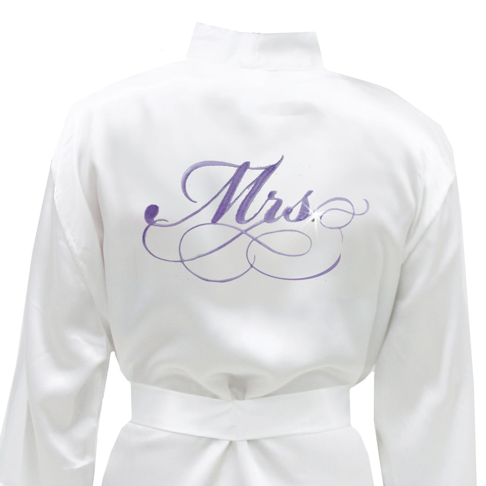 Mrs. Robe, Satin Bridal Robe, Mrs. Robe with Rhinestone Accent – Classy ...