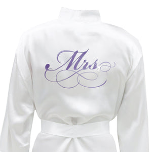 
            
                Load image into Gallery viewer, Mrs. Satin Robe with Rhinestone Accent
            
        