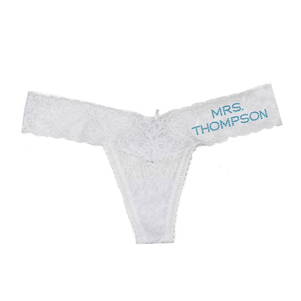 Personalized Darling Lace Bridal Thong, Customized Underwear