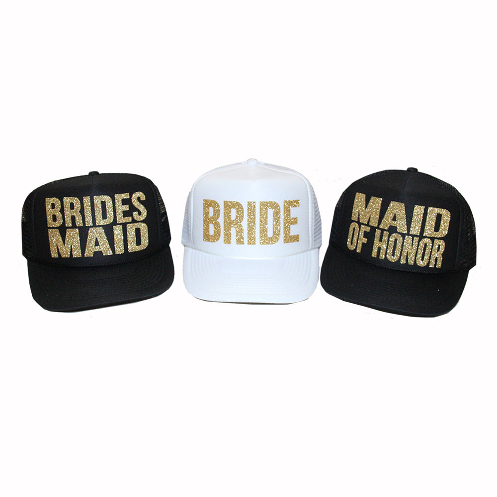 Bridesmaid Glitter Trucker Hat